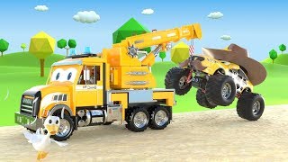 appMink Toy Crane Truck and Monster Trucks Trick or Treat - Halloween video for kids