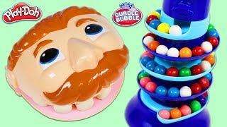 Learn Colors with Mr. Play Doh Head and Spiral Rainbow Gumball Dispenser!