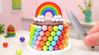 🌈Mini Rainbow Cake🍰 Beautiful Miniature Rainbow Fondant Decoration💞Sweet Mini Cake💞