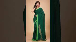 Women's Traditional Bengal Handloom Pure Cotton Plain Saree #fashion #amazonsaree #dress #youtube