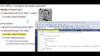 MSSQL 0006 USER DEFINED FUNCTION (UDF) - SCALAR FUNCTION - Part 2