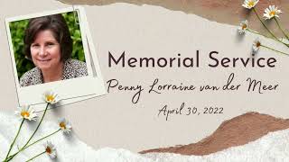 Penny van der Meer Memorial Service