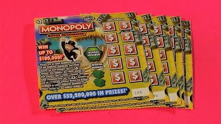 SOOD 773: FIVE $2 MONOPOLY BONUS SPECTACULAR Florida Lottery Scratch Tickets