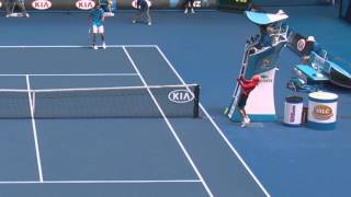 Ball Kid Gets Hit In The Face | Australian Open 2014