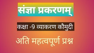 संज्ञा प्रकरणम् | संस्कृत व्याकरण- संज्ञा प्रकरण | व्याकरण कौमुदी कक्षा -9 | Sangya prakaran |