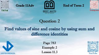 Find values of sine and cosine | Q2 P1 | 11A | EoT2 |