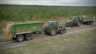 😱 XXL Epandage dans les LANDES 🇫🇷 | 2 JOHN DEERE 8R | 2 Epandeurs BERGMANN