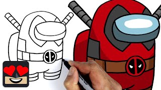 How To Draw Deadpool Crewmate | Among Us