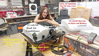 12 volt DC Air Conditioners using dual POWER QUEEN Mini battery & solar off grid on pick up truck