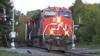 Orange Shirt Day! Tier 4 Gevo 3203 Leads Freight Train CN 594 West thru Hampton, NB