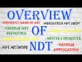 OVERVIEW OF NDT|NDT METHOD|