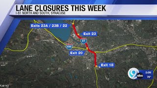 Additional lane closures this week in Syracuse on I-81.