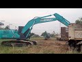 kobelco sk200 10 mark10 แพคคู่ งานลอกนาสวิงเร็วจัด ดั้ม fuso ตั้งรับ excavator and truck ep.6668