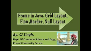 Lecture 25: Frame in Java,Layout Manager, Grid Layout, Flow layout, Border layout, Null layout.
