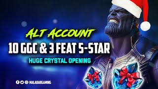 Alt Account 10 GGC \u0026 3 Featured 5-Star Big Crystal Opening - MCOC