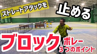 【テニス】ストレートアタックに対してのブロックボレー