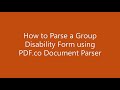 How to Parse a Group Disability Form using PDF.co Document Parser