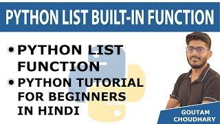 #13 Python list Built-In Function - Python Programming tutorials for Beginners