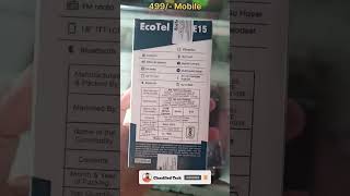 ECO Tel E15 Basic Mobile Ra 499 #ecotel #4gmobile #mobileunder500 #shorts #shortsfeed #youtubeshorts