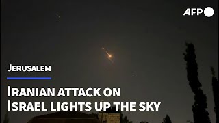 Explosions light up Jerusalem sky during Iranian attack on Israel | AFP