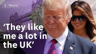 Donald Trump in Britain: President lands as protests begin