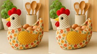 🐔 How to Make a Fabric Chicken Egg Basket | Free Pattern & Tutorial