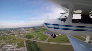 1963 Cessna 150 around the pattern at Millard