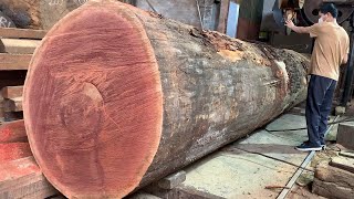 Amazing Sawmill Wood Cutting - Awesome Big Wood Cutting Skills In Factory Working
