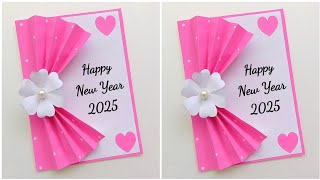 Easy \u0026 Beautiful New Year Card 2025 / new year greeting card / new year greeting card making at home