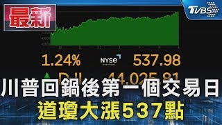 川普回鍋後第一個交易日 道瓊大漲537點｜【金臨天下 X TVBS新聞】