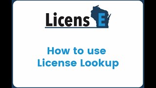 LicensE - How to use License Lookup (Video has no sound)