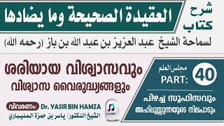 العقيدة الصحيحة | CLASS-40 | അഖീദ പഠന ക്ലാസ്‌ | ശരിയായ വിശ്വാസം | الشيخ د. ياسر بن حمزة المليباري