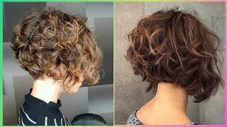 STUNNING CURLY STACKED BOB HAIRCUT IDEAS - CORTE DE PELO BOB APILADO RIZADO