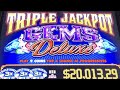 PROGRESSIVE JACKPOT WINNER! 1ST TIME PLAYING TRIPLE JACKPOT GEMS DELUXE $9 MAX BET 😱👍😁✅