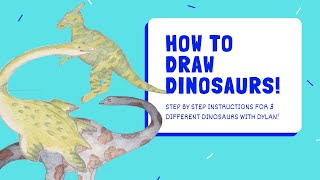 Step by Step: Draw 3 different dinosaurs! Drawing Tutorial