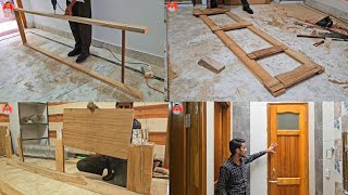 सागवान लकड़ी में चौखट और दरवाजा कैसे बनाते हैं | How To Make Wooden Door &  Frame Making Detail