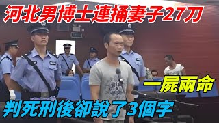 河北男博士連捅妻子27刀，一屍兩命，判死刑後卻說了3個字【迷霧偵探社】 #案卷檔案#三六九故事#大案#奇聞#故事#真相#案件解讀