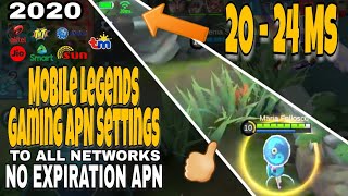 20 MS | Gaming APN Settings For Mobile Legends 2020 | Globe TM Sun TNT Smart