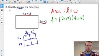 Multiplying Polynomials to find Area of a Rectangle