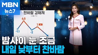 [날씨] 밤사이 눈 조금…내일 낮부터 찬바람 [MBN 뉴스7]