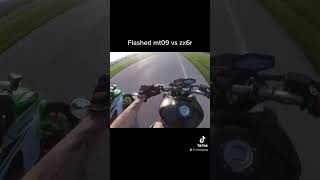 Mt09 VS ZX6R (30 ROLL) #baddriver #bike #chase #moto #mt #biker #run #drag #race #sub #sportbike #r6