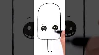 Ice Cream Popsicle Cute EASY Drawing #shorts