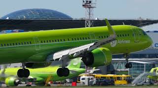 S7 Airlines AirbusA321 landing in Tolmachevo airport, Novosibirsk (OVB)