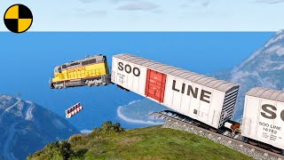 Trains vs Cliff #2 😱 BeamNG.Drive