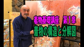 着物基礎講座　第１章　「着物の構造と分解図」　着物の基礎の基礎からわかりやすく説明していきます。（日本語バージョン）