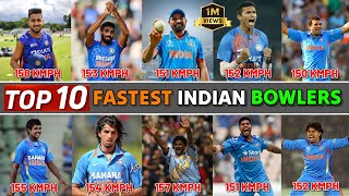 Top 10 Fastest Indian Bowlers of all time 🇮🇳 | Bumrah, Shami, Zaheer, Srinath, Umesh, Ishant 🔥