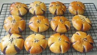 ขนมปังไส้เผือก  Taro Buns  แป้งนุ่มๆไส้หอมมัน  สูตรแป้งนุ่มหลายวัน