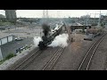 up big boy 4014 leaving st. louis 9 12 24 drone and trackside footage