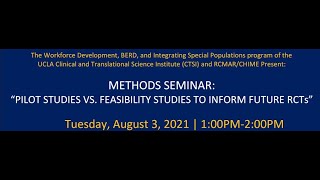 Methods Seminar: Pilot Studies versus Feasibility Studies to inform Future RCTs