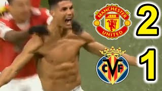Cristiano Ronaldo GOAL Manchester United vs Villarreal 2021 UEFA Champions League last minute sc 2-1